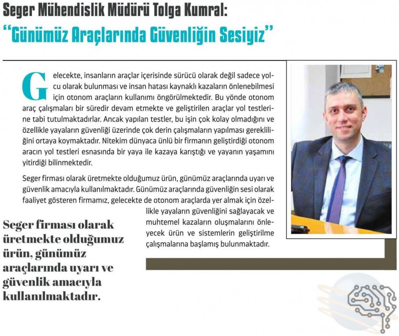 \"Günümüz Araçlarında Güvenliğin Sesiyiz\"- 01.09.2018 Taysad Dergisi