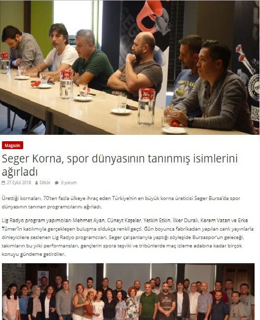 Seger Korna, spor dünyasının tanınmış isimlerini ağırladı- 27.09.2018 Sonhaber16.com