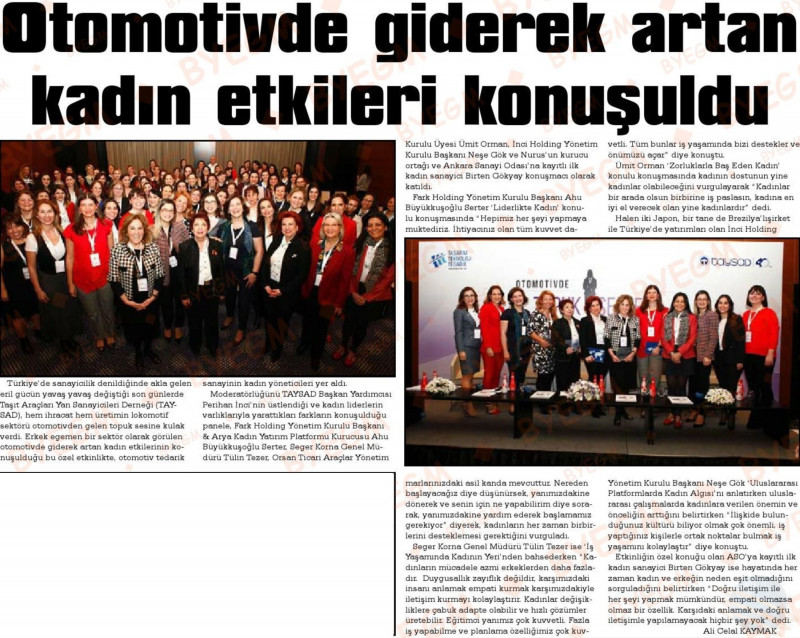 Otomotivde giderek artan kadın etkileri konuşuldu- 21.03.2018 Olay Gazetesi