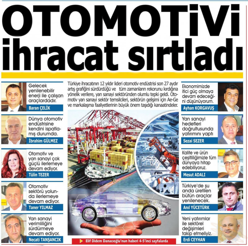 OTOMOTİVİ ihracat sırtladı- 22.05.2018 Ekohaber Gazetesi