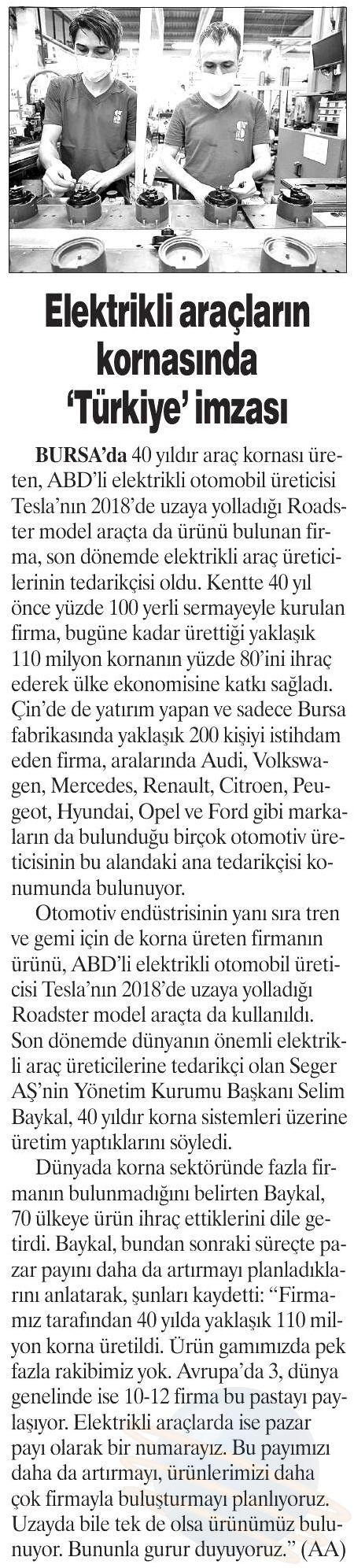 Elektrikli Araçların Kornasında "Türkiye" İmzası - Günboyu - 15.09.2021